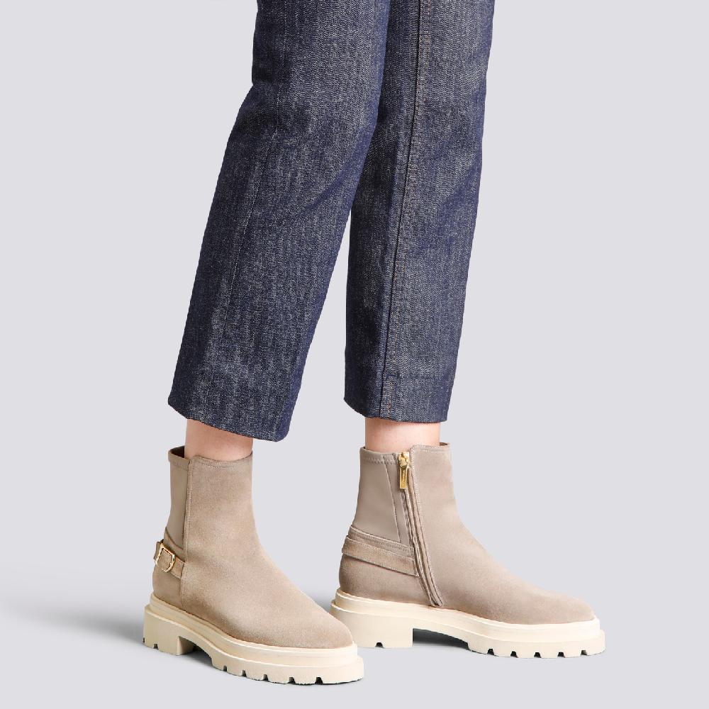 Santoni Stivaletto da donna in suede beige Hotsell