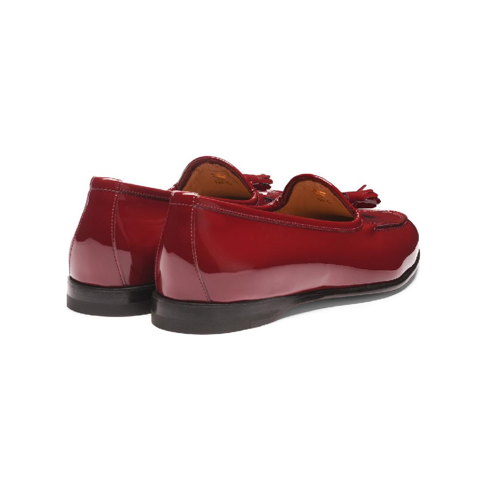Santoni Mocassino Andrea con nappe da donna in vernice rossa I Più Venduti