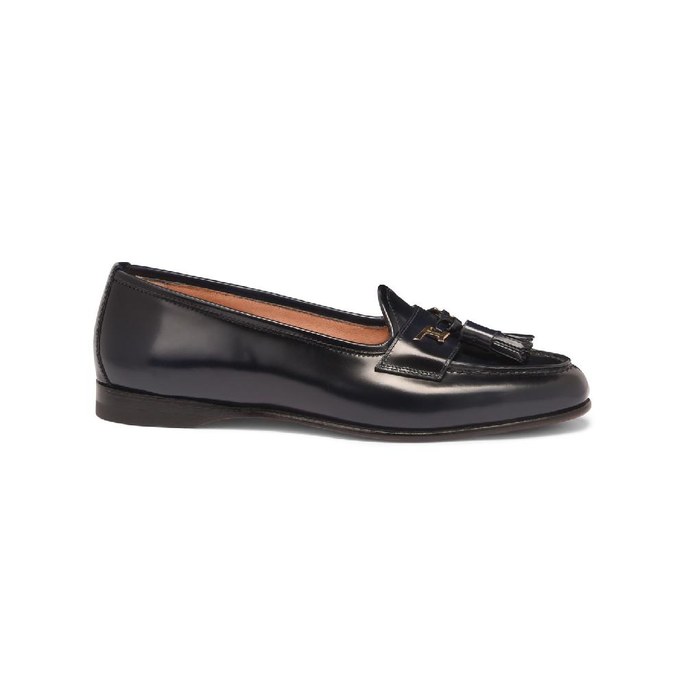 Santoni Mocassino Andrea con nappe da donna in pelle blu Negozio