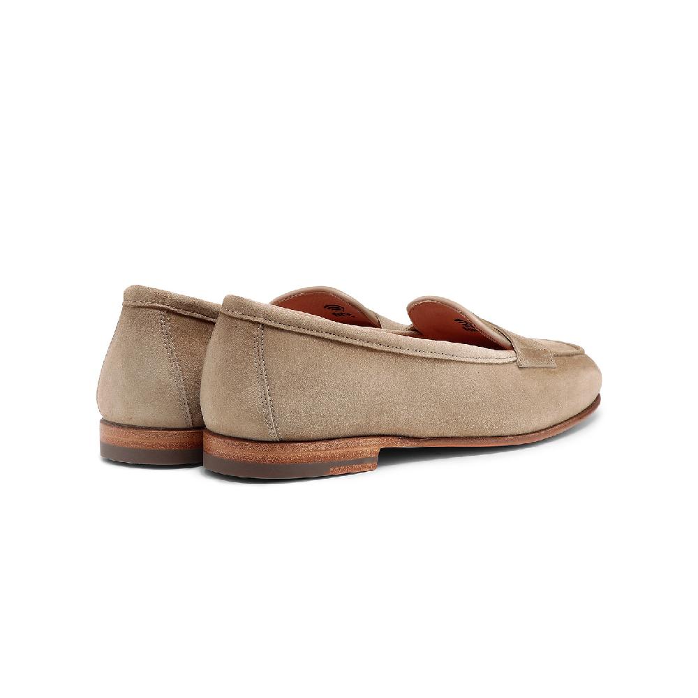 Santoni Mocassino Carla da donna in suede beige In Saldo