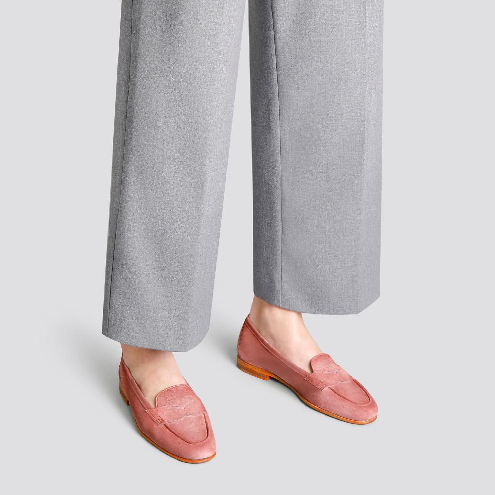 Santoni Mocassino Carla da donna in suede rosa Nuova