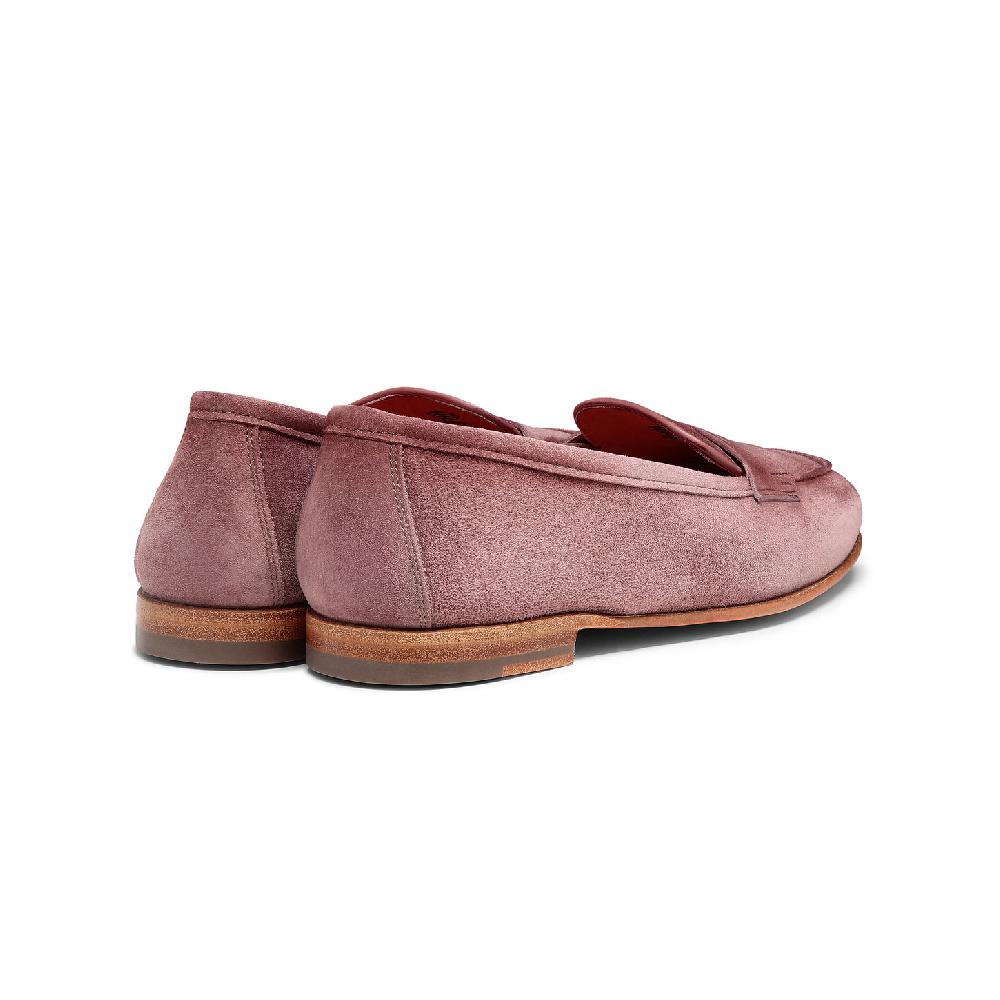 Santoni Mocassino Carla da donna in suede rosa Nuova