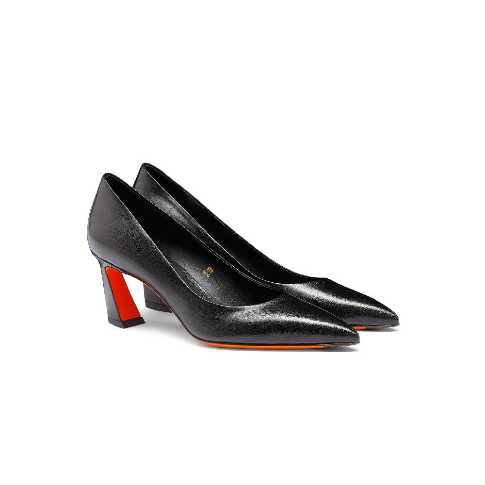 Santoni Décolletés tacco medio da donna in pelle nera Italy