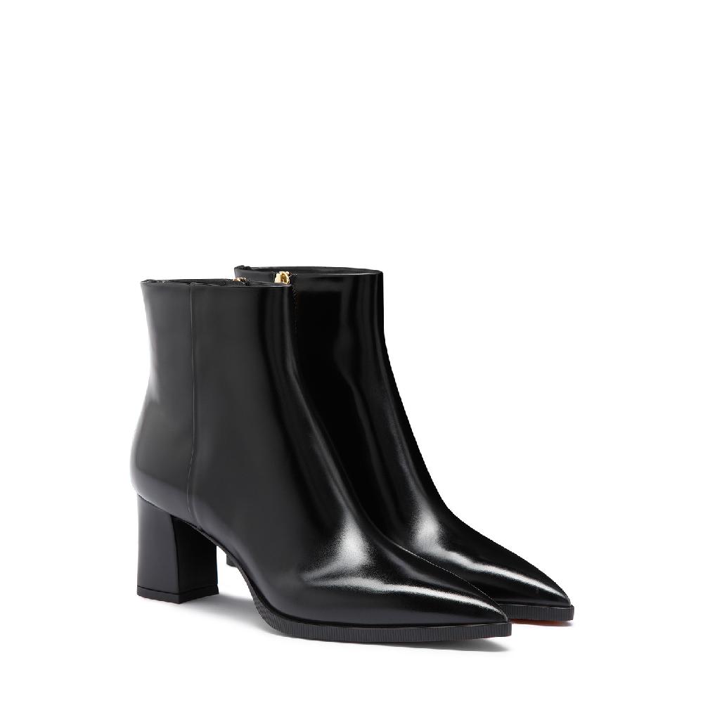 Santoni Stivaletto tacco medio da donna in pelle nera 2025