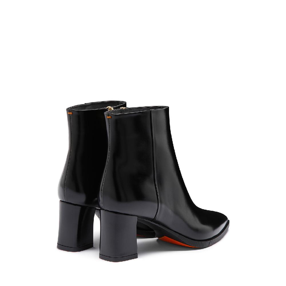 Santoni Stivaletto tacco medio da donna in pelle nera 2025