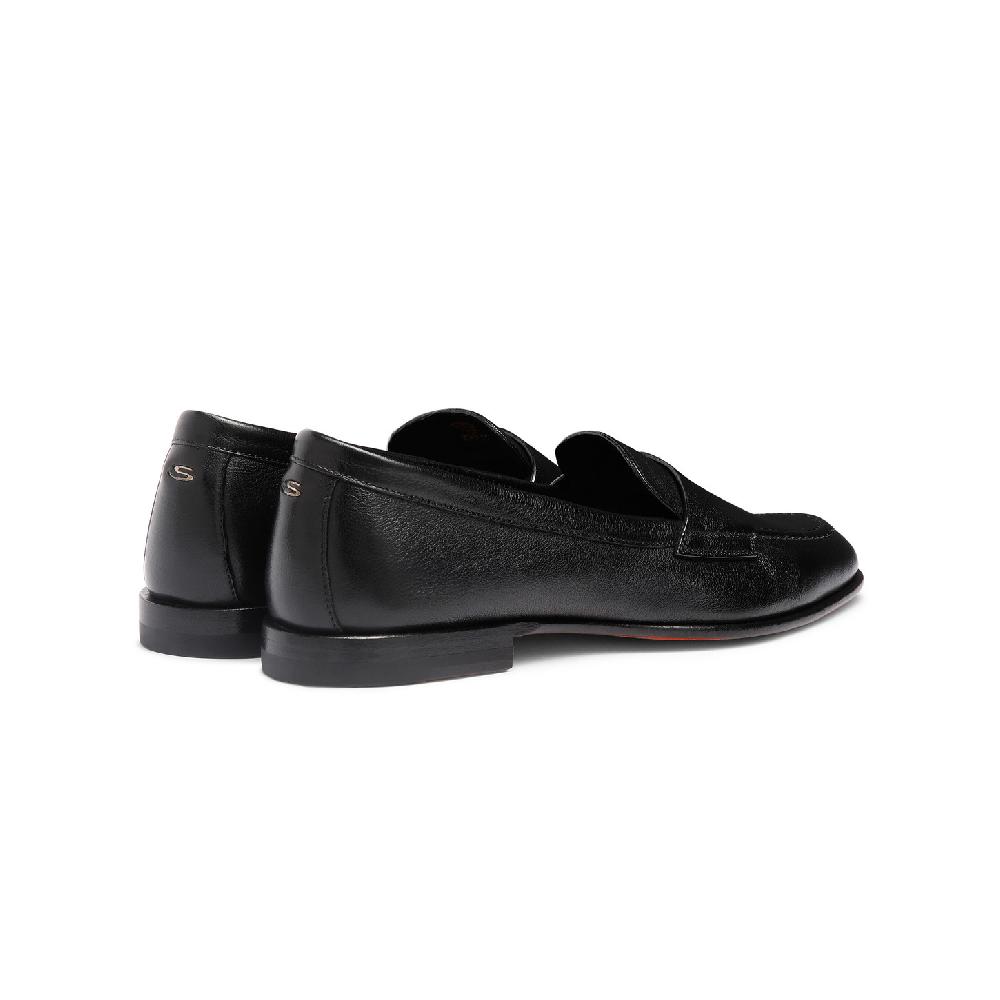 Santoni Mocassino penny da donna in pelle nera In Linea