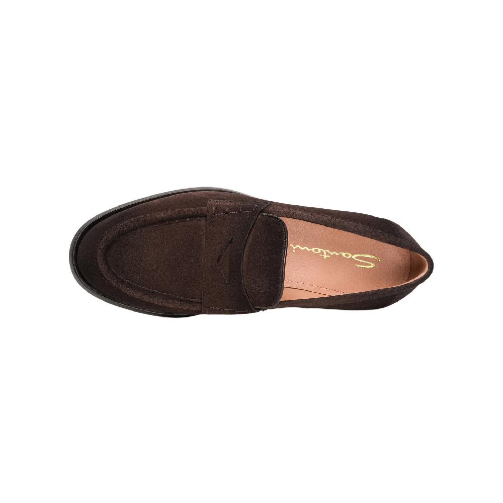 Santoni Mocassino penny da donna in suede testa di moro Nuovo