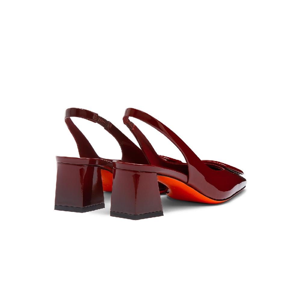 Santoni Décolletés tacco medio da donna in vernice rossa Promozione