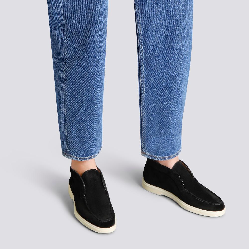 Santoni Stivaletto desert da donna in suede nero Soddisfazione Garantita