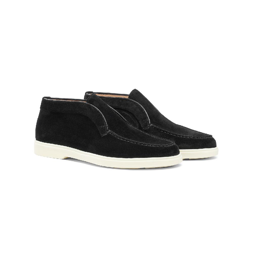 Santoni Stivaletto desert da donna in suede nero Soddisfazione Garantita