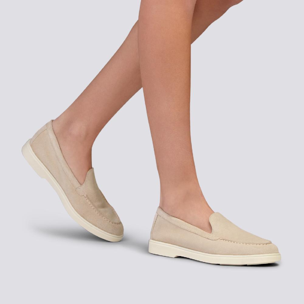 Santoni Mocassino da donna in suede rosa Qualità Garantita