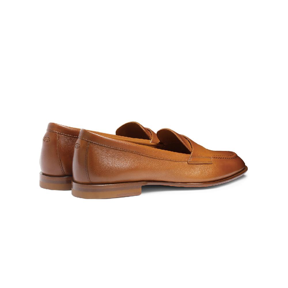 Santoni Mocassino penny da donna in pelle marrone Acquista Ora