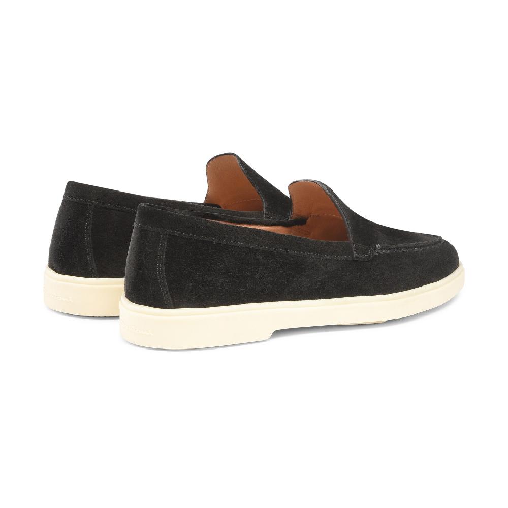 Santoni Mocassino da donna in suede nera Consegna Veloce