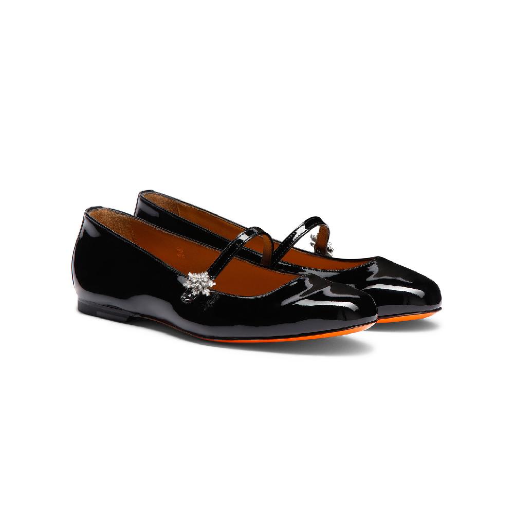 Santoni Ballerina da donna in vernice nera Fino Al -60%