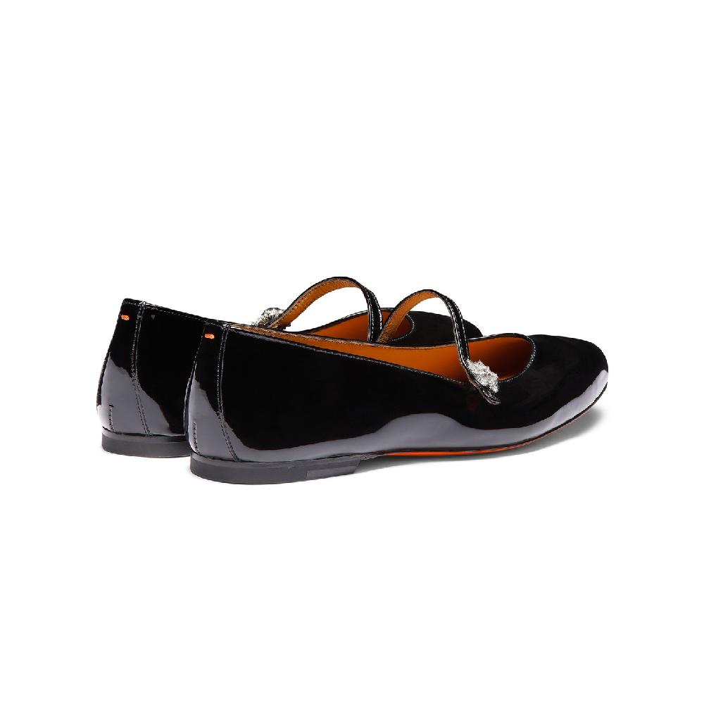 Santoni Ballerina da donna in vernice nera Fino Al -60%