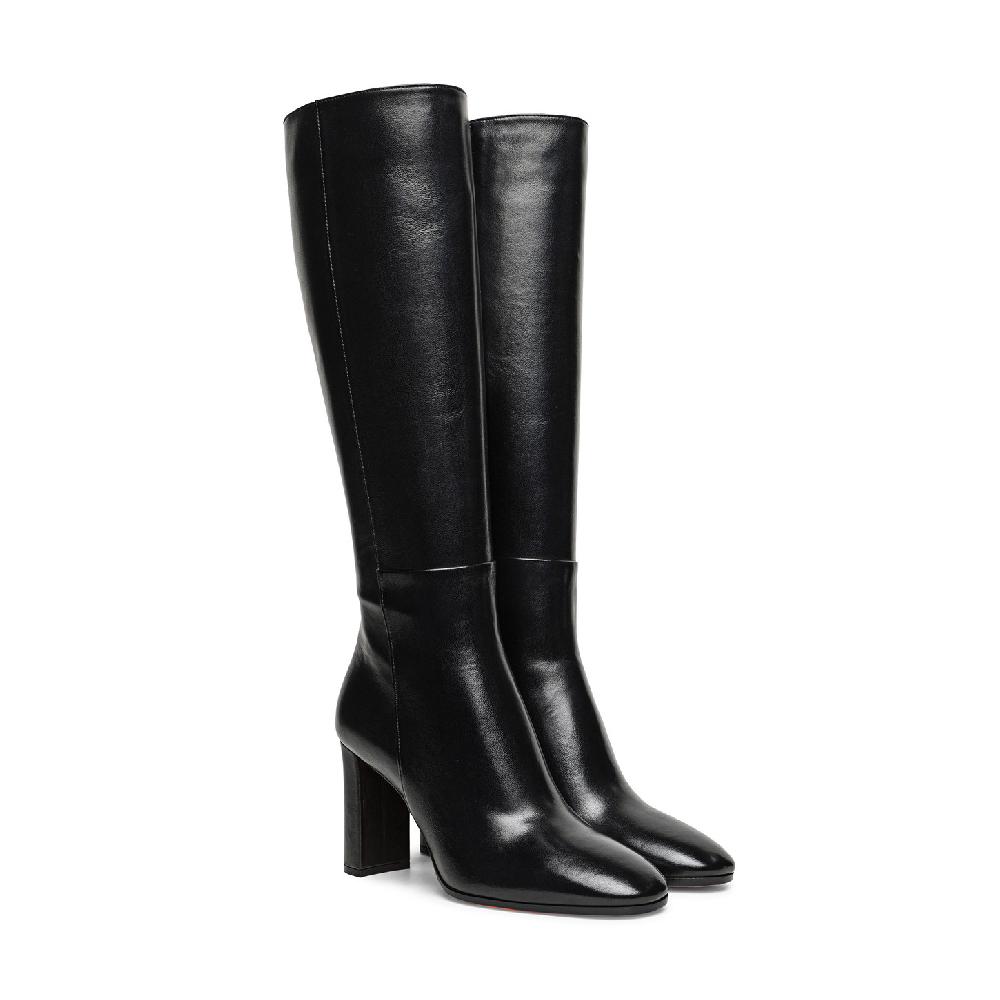 Santoni Stivale tacco alto da donna in pelle nera Online