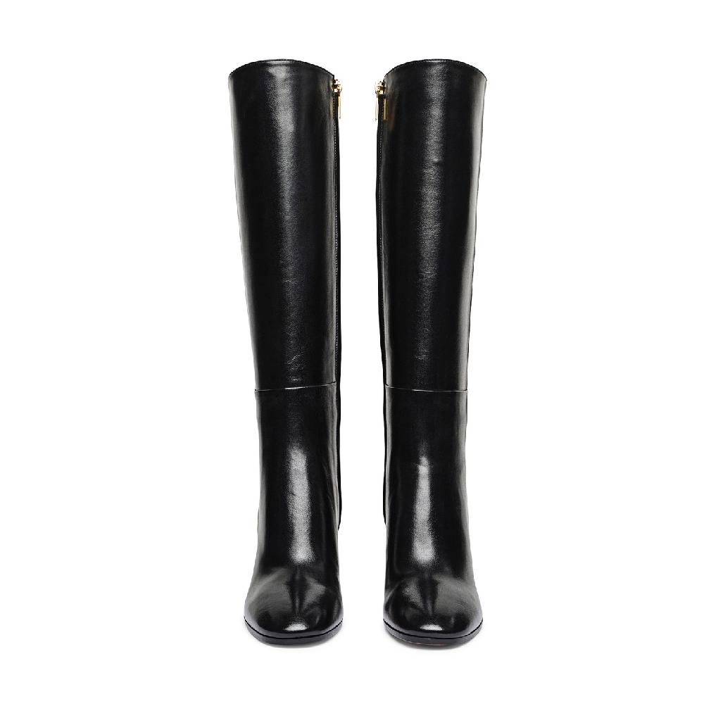 Santoni Stivale tacco alto da donna in pelle nera Online