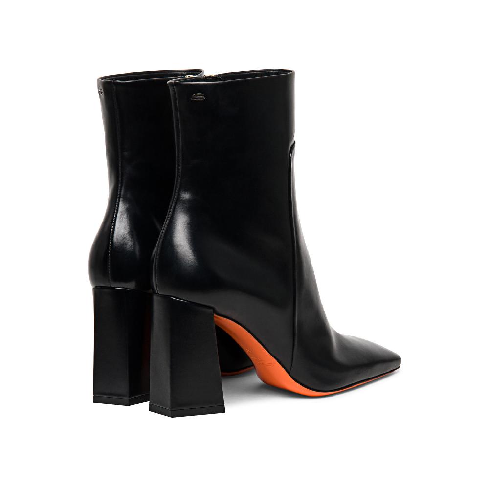 Santoni Stivaletto tacco alto da donna in pelle anticata nera Offerte