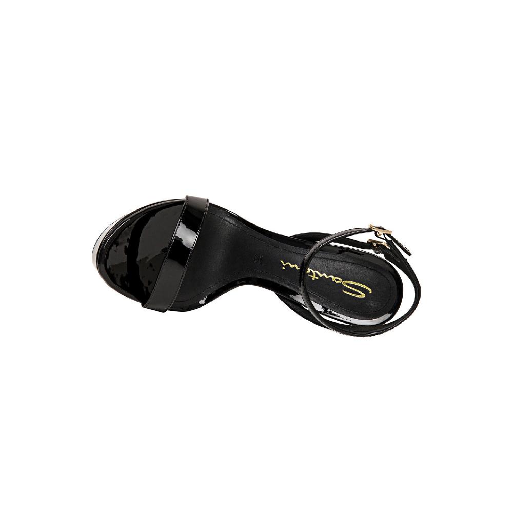 Santoni Sandalo tacco alto da donna in vernice nera Hotsell
