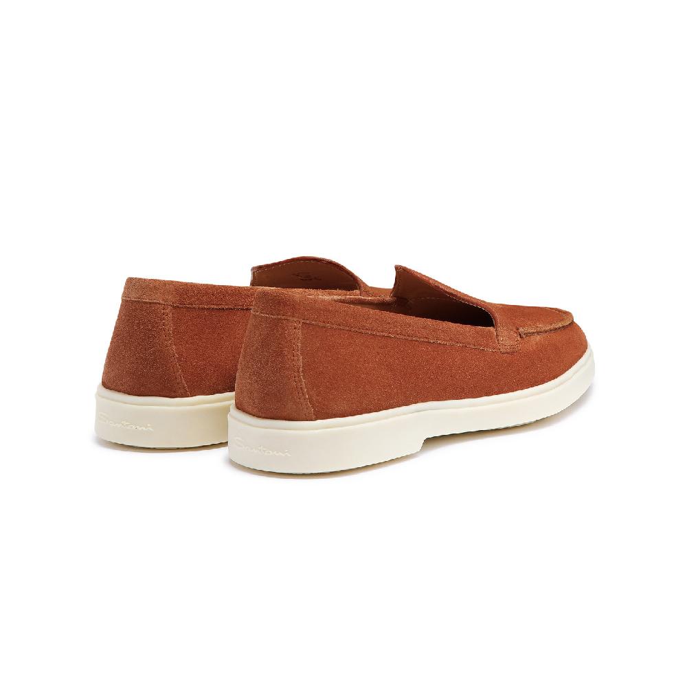 Santoni Mocassino da donna in suede arancione Saldi Di Fabbrica