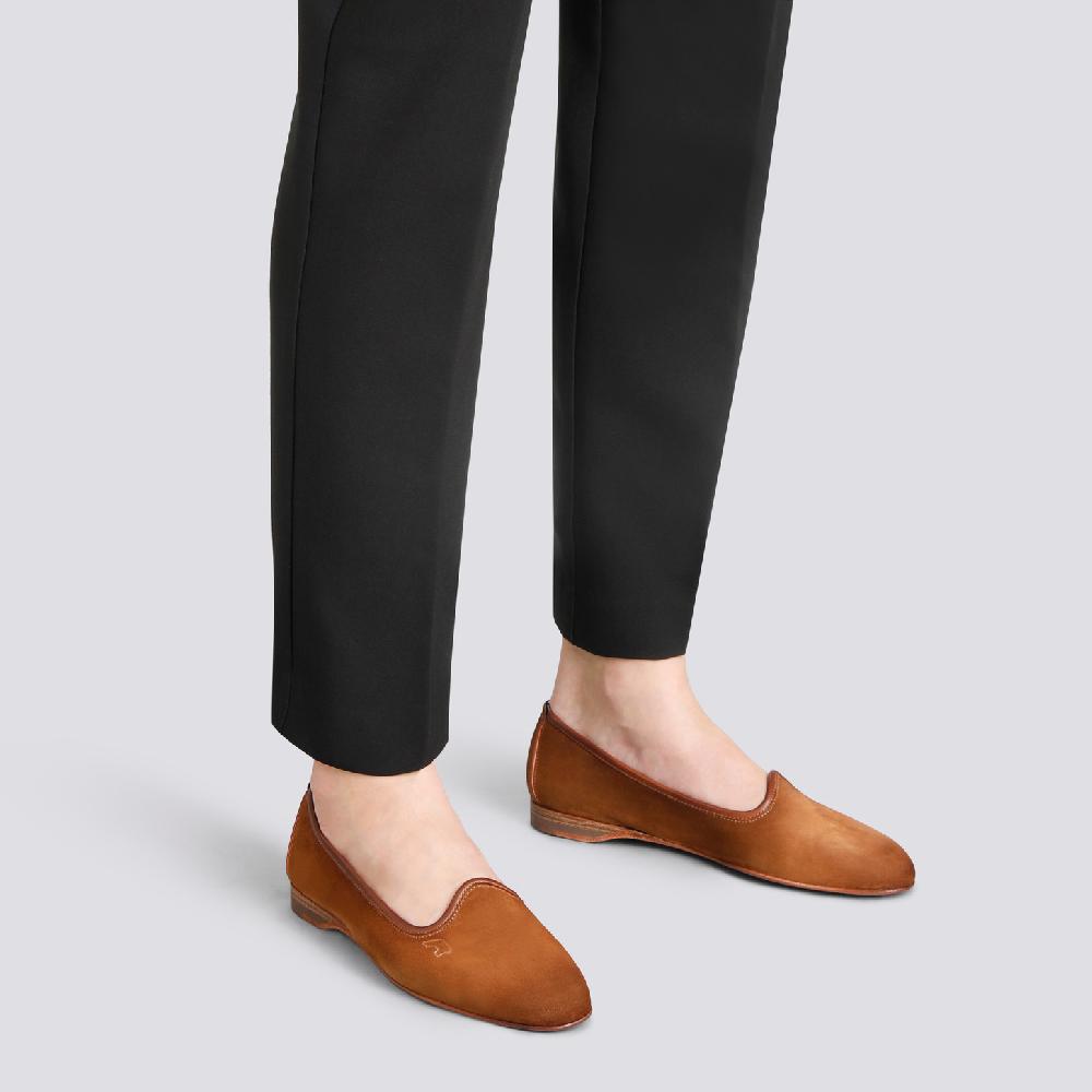 Santoni Mocassino da donna in suede marrone Moda