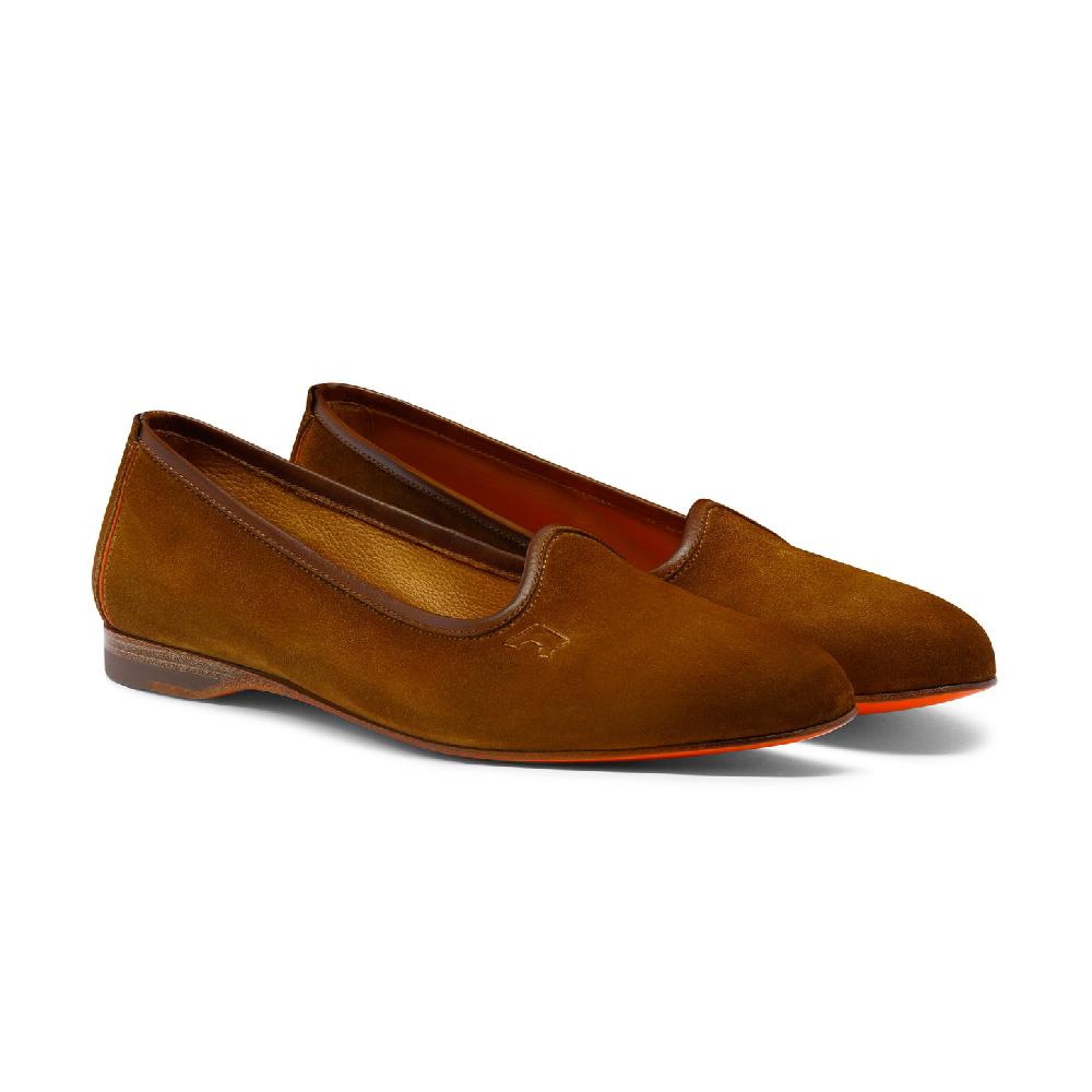 Santoni Mocassino da donna in suede marrone Moda