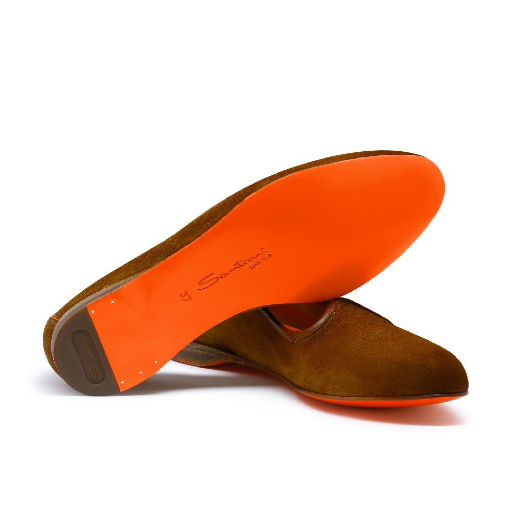 Santoni Mocassino da donna in suede marrone Moda
