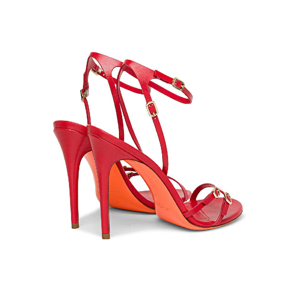 Santoni Sandalo tacco alto da donna in pelle rossa 2025