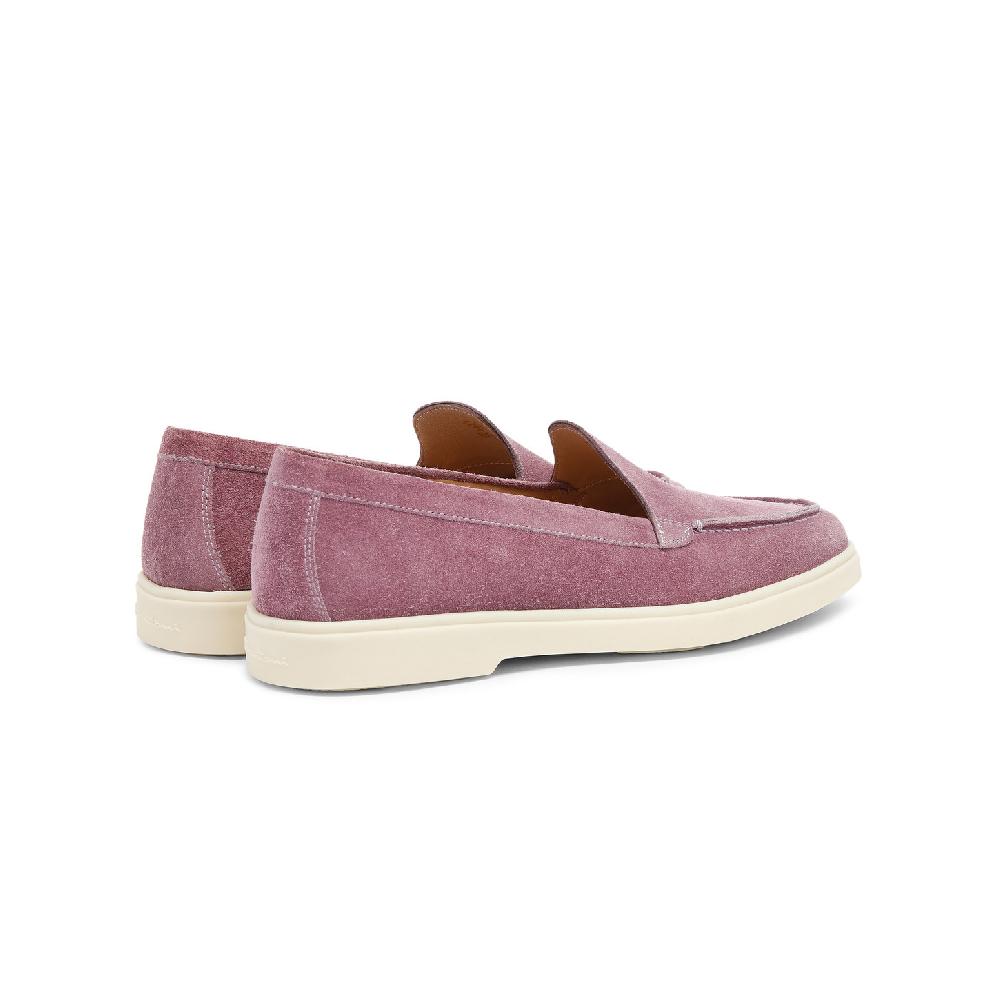 Santoni Mocassino da donna in suede viola In Linea