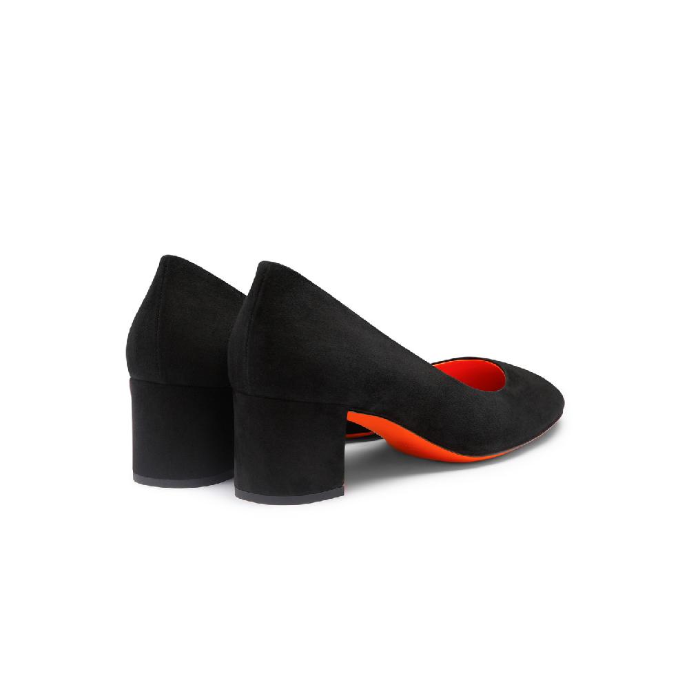 Santoni Décolletés tacco basso da donna in suede nero Qualità