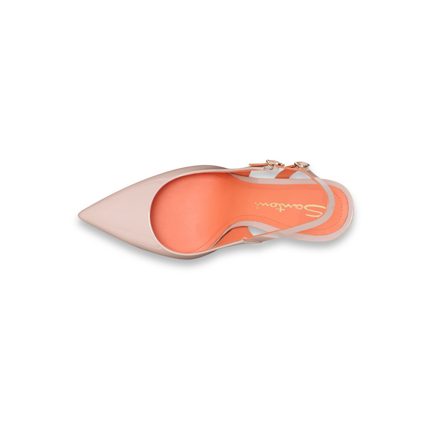 Santoni Slingback tacco alto da donna in vernice rosa Vendita
