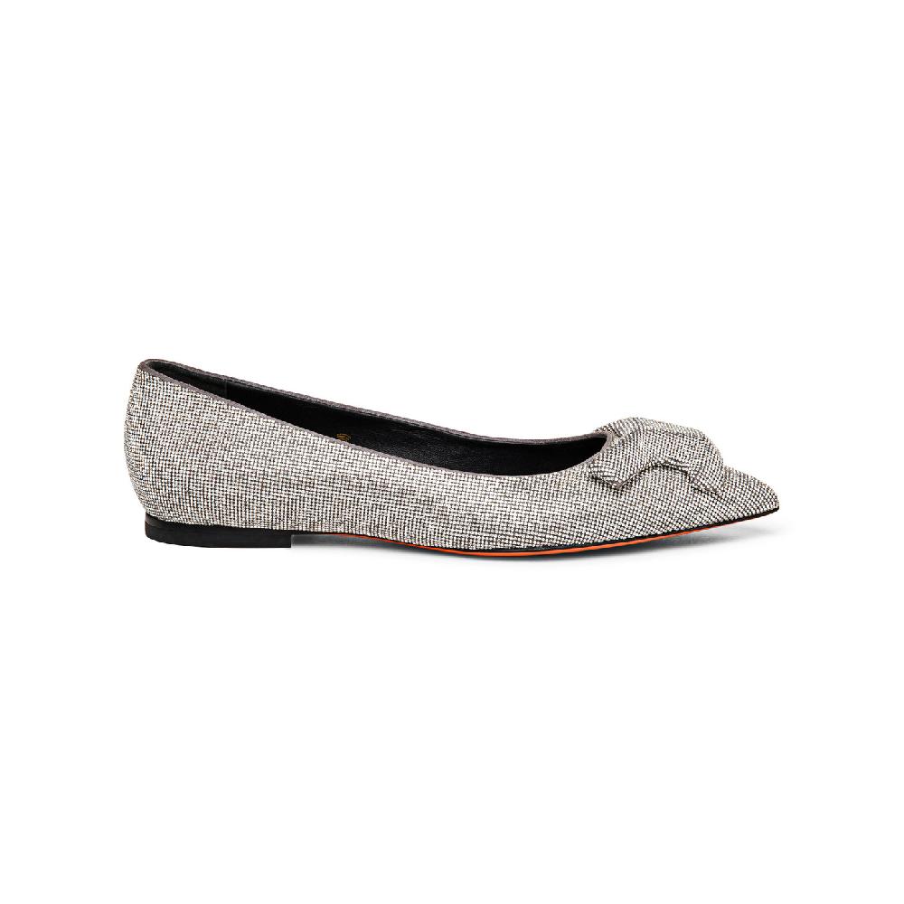 Santoni Ballerina da donna in strass argento Spedizione Gratuita