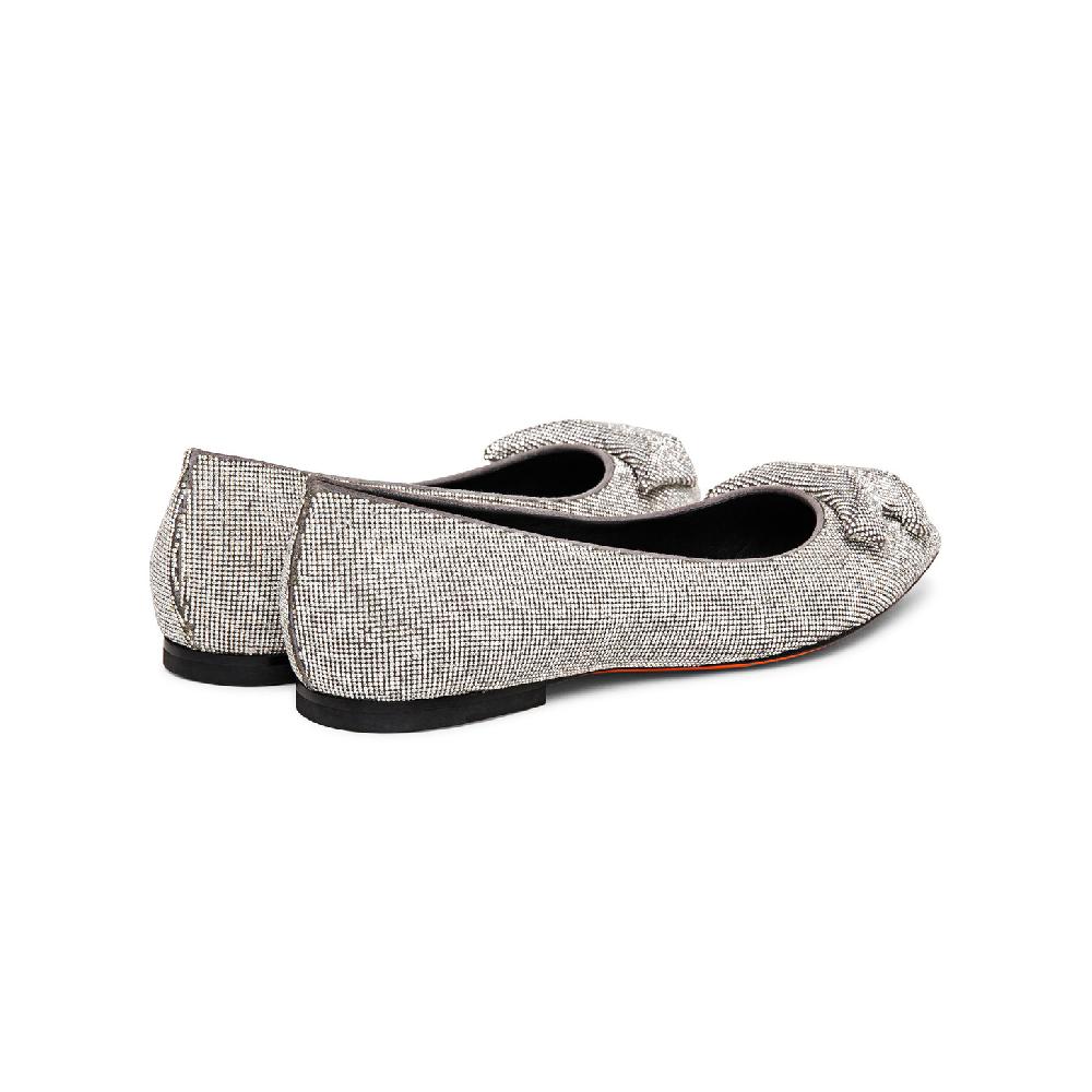 Santoni Ballerina da donna in strass argento Spedizione Gratuita
