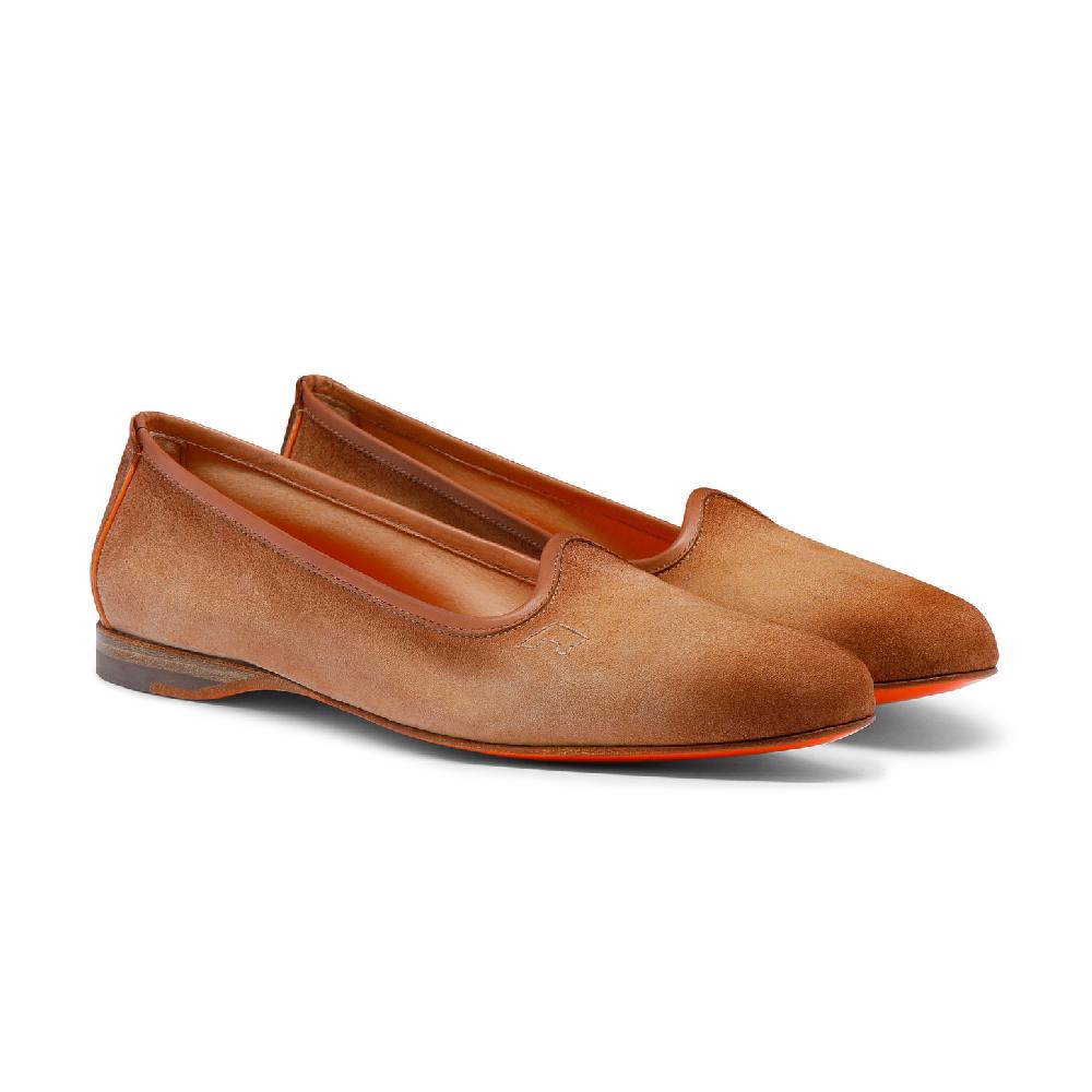 Santoni Mocassino da donna in suede rosa Pezzi Unici