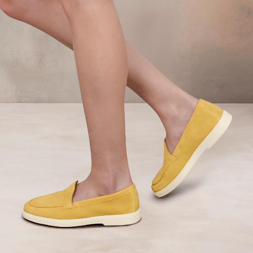 Santoni Mocassino da donna in suede giallo Fino Al -60%
