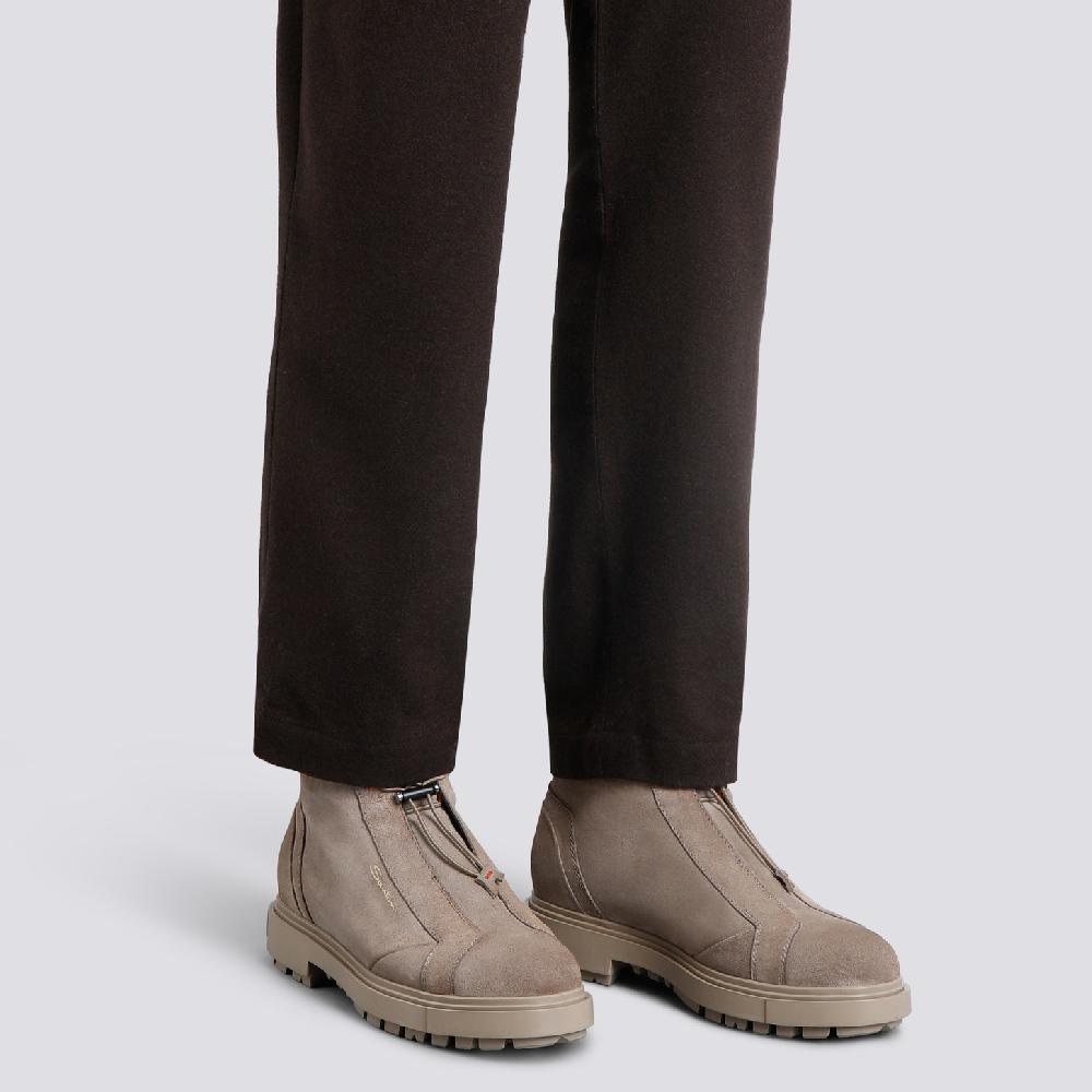 Santoni Scarponcino da montagna da uomo in suede marrone Italia