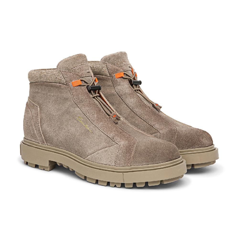 Santoni Scarponcino da montagna da uomo in suede marrone Italia
