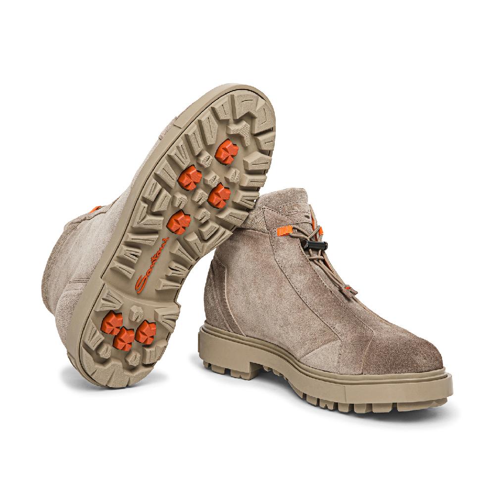 Santoni Scarponcino da montagna da uomo in suede marrone Italia