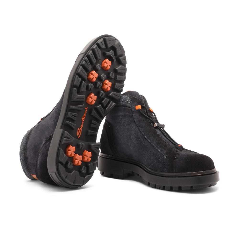 Santoni Scarponcino da montagna da uomo in suede blu 2025