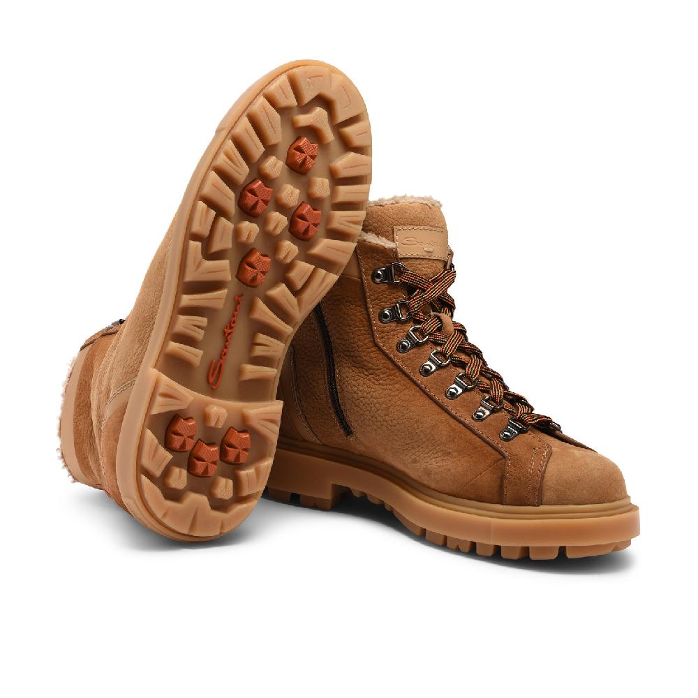 Santoni Scarponcino da montagna da uomo in nabuk marrone Nuovo