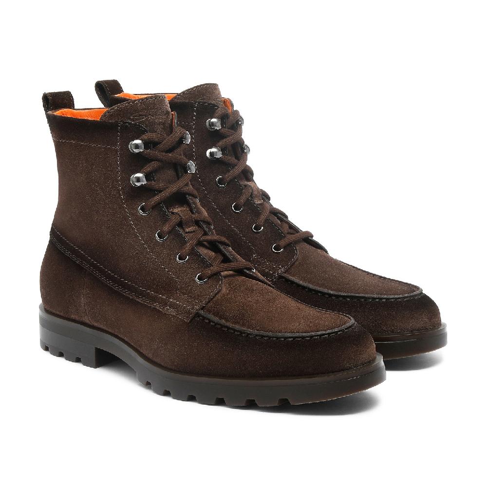 Santoni Stivaletto da uomo in suede testa di moro Vendita