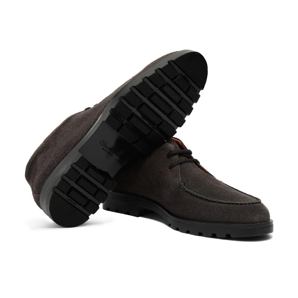 Santoni Stivaletto desert da uomo in suede grigio Promozione