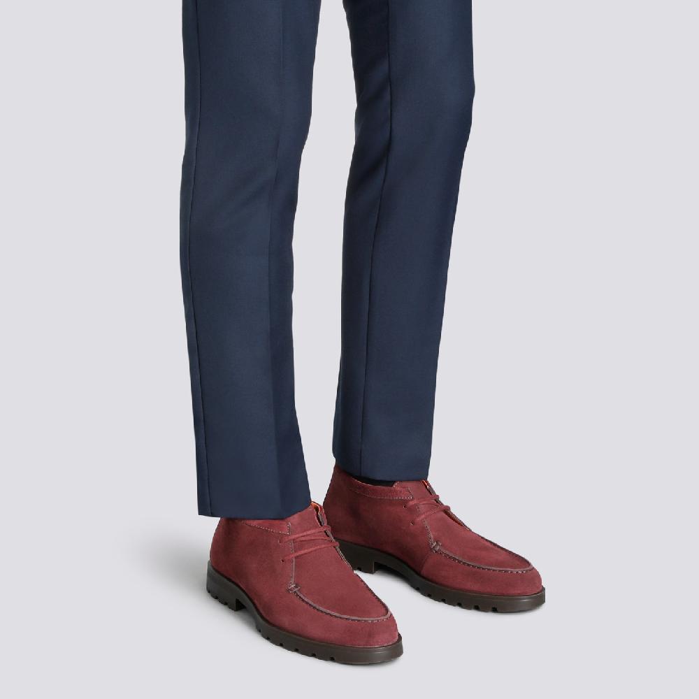 Santoni Stivaletto desert da uomo in suede rosso Spedizione Gratuita