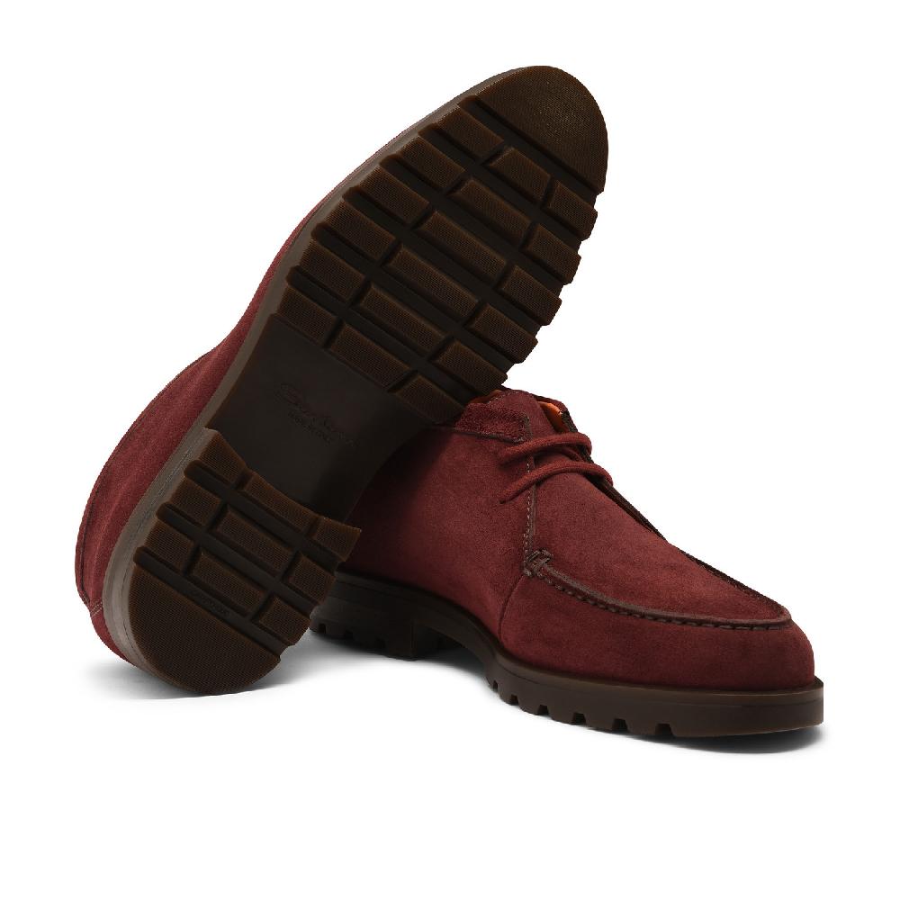 Santoni Stivaletto desert da uomo in suede rosso Spedizione Gratuita