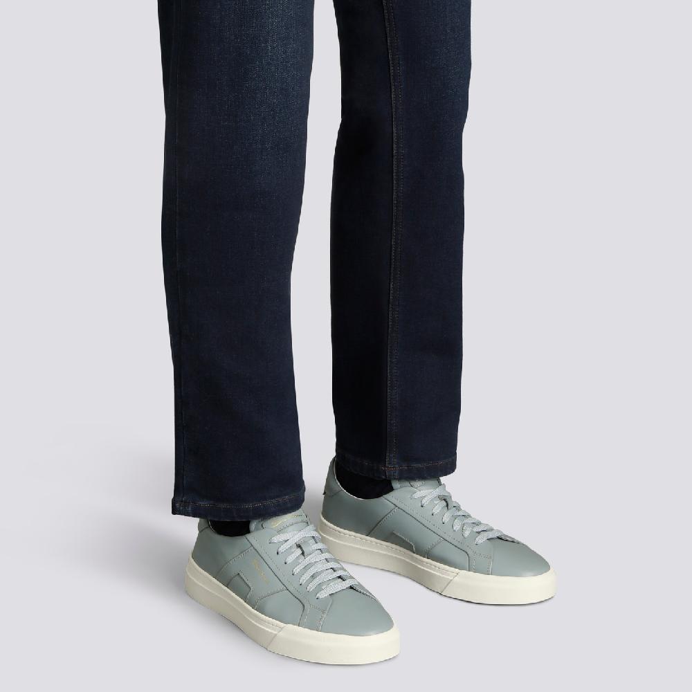 Santoni Double Buckle Sneaker da uomo in pelle azzurra Fino Al -60%