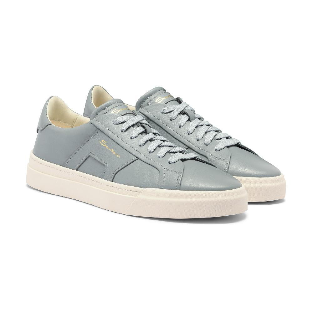 Santoni Double Buckle Sneaker da uomo in pelle azzurra Fino Al -60%