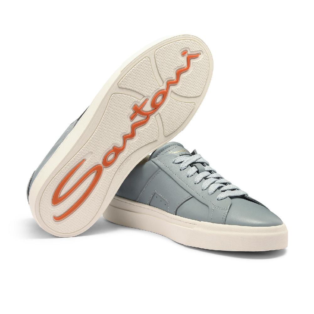 Santoni Double Buckle Sneaker da uomo in pelle azzurra Fino Al -60%