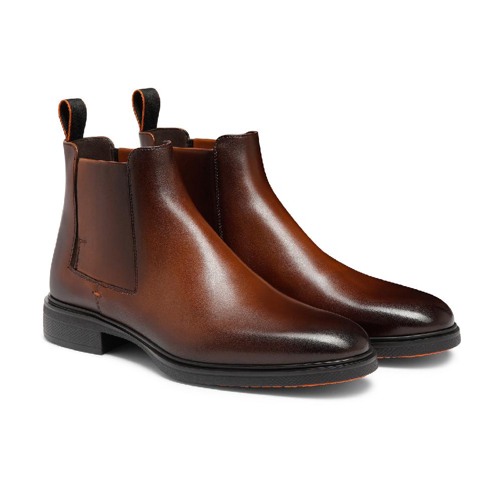 Santoni Stivaletto Easy da uomo in pelle testa di moro Novità