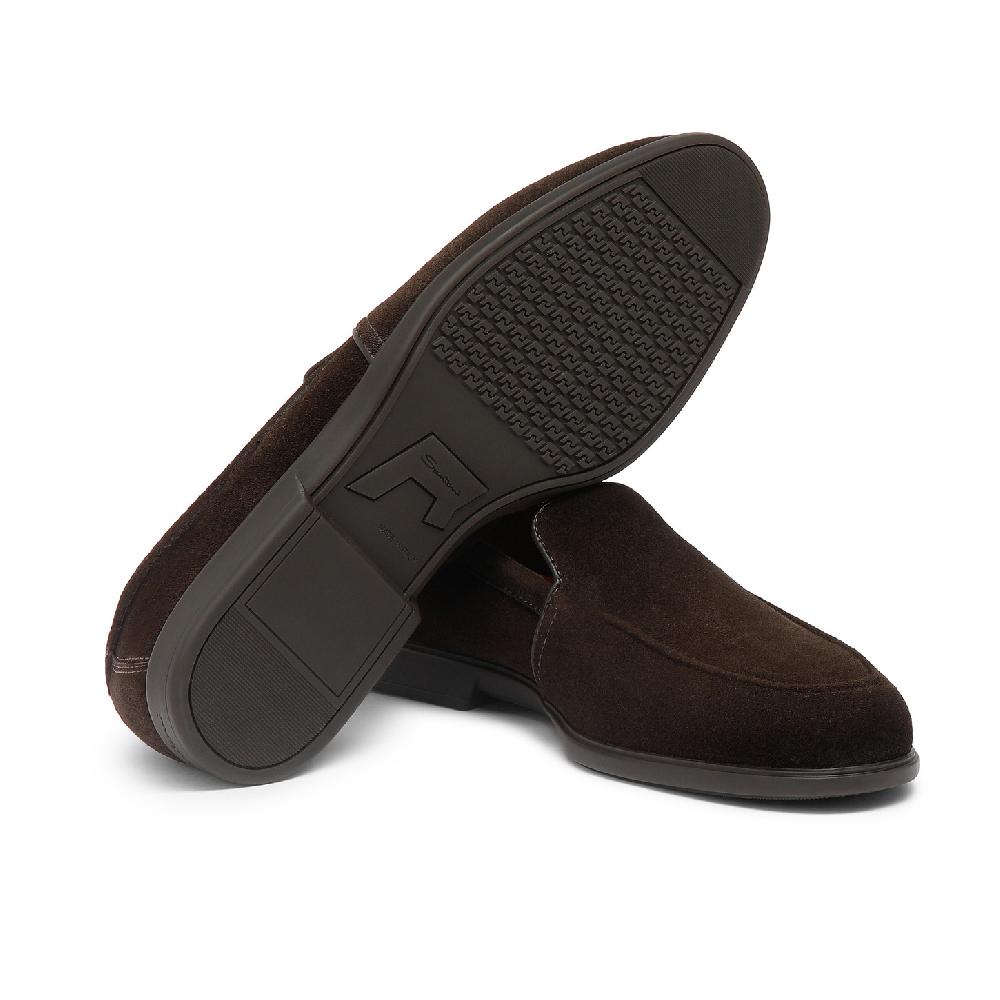Santoni Mocassino da uomo in suede testa di moro Sconto