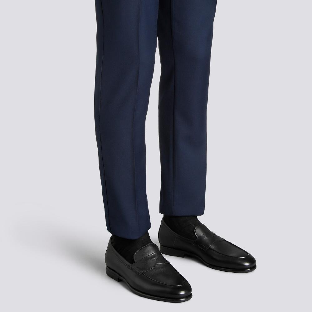 Santoni Mocassino Carlo da uomo in pelle nera In Saldo